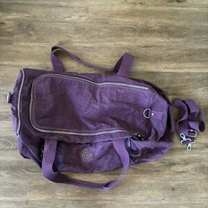 Kipling Large Purple Duffle Travel Bag with Shoulder Strap